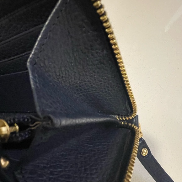 GiGi New York Embossed Python Zip Around Wristlet Wallet in Navy Blue - Picture 8 of 16